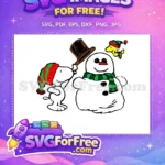 Free Snoopy Hat Free Snowman Scarf Peanuts Christmas Free SVG - Instant Download