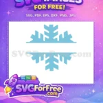 Free Light Blue Snowflake Free Winter Holiday Design Christmas Free SVG - Instant Download