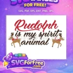 Free Rudolph Red Scarf Free Festive Spirit Animal Christmas Free SVG - Instant Download