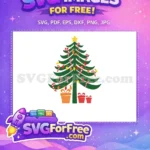 Free Green Tree Free Candy Cane Lights Christmas Free SVG - Instant Download