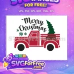Free Red Truck Free Green Christmas Tree Merry Christmas Free SVG - Instant Download