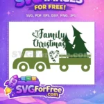 Free Green Truck Trees Free Family Canes Christmas Free SVG - Instant Download