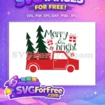 Free Red Truck Free Christmas Gifts Christmas Free SVG - Instant Download