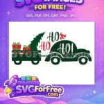 Free Car Tree Free Gifts HoHoHo Christmas Free SVG - Instant Download