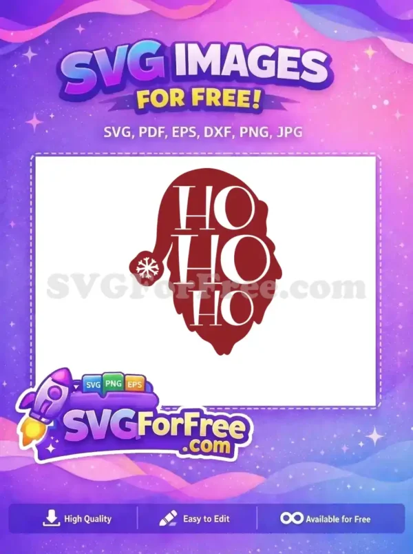 A festive red hat SVG design perfect for Christmas, featuring a free design with holiday spirit.