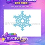 Free Blue Snowflake Free Intricate Design Christmas Holiday Free SVG - Instant Download