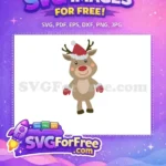 Free Jolly Reindeer Santa Hat Free Red Nose Mittens Christmas Free SVG - Instant Download