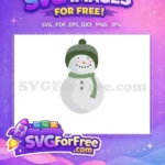 Free Green Hat Free Rosy Cheek Snowman Christmas Free SVG - Instant Download