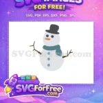 Free White Snowman Free Hat Scarf Buttons Christmas Free SVG - Instant Download