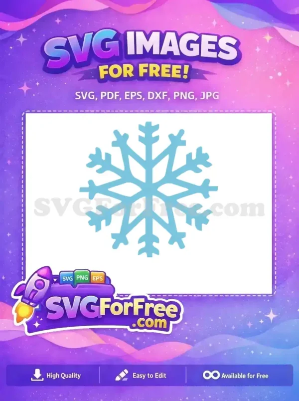 A free, detailed blue snowflake design, perfect for winter and Christmas-themed creative projects.