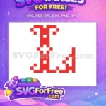 Free Vivid Red Pixelated Free Holiday Season Design Christmas Number One Free SVG - Instant Download