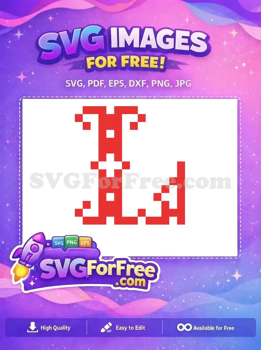 A vivid red pixelated holiday season design featuring the number one in festive style, perfect for free SVG use.