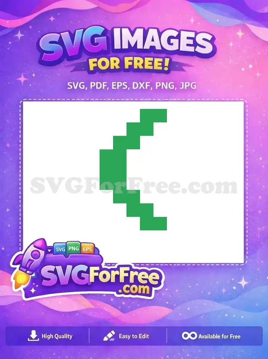 Free green staircase-like steps design, great for Christmas or holiday-themed projects, free SVG.