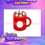 Free Red Hot Cocoa Free White Marshmallows Christmas Free SVG - Instant Download