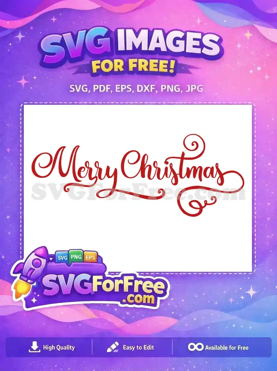 Free Red Calligraphy Free Flowing Script Christmas Holiday Free SVG