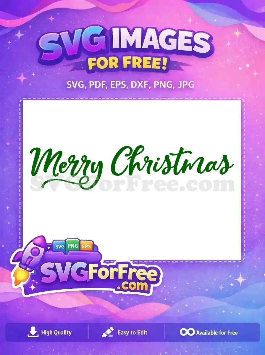 Free Green Cursive Text Free Holiday Greeting Design Christmas Free SVG