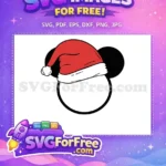 Free Festive Red Santa Hat Free Black Ears Mickey Mouse Christmas Free SVG - Instant Download