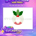 Free Holly Leaves Red Berries Free Cream Pudding Icing Christmas Free SVG - Instant Download