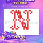 Free Red Pixelated N Free Festive Christmas Free SVG - Instant Download