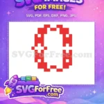 Free Red Pixel Wreath Free White Cross Symbol Christmas Holiday Free SVG - Instant Download