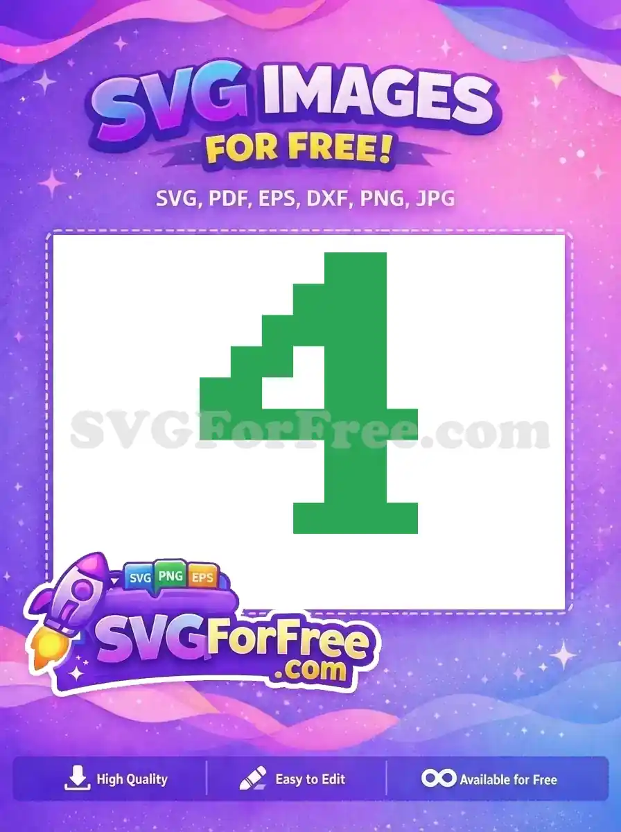 A free green blocky number design, ideal for Christmas decoration and digital projects.