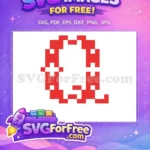 Free Red Pixelated Free White Cross Christmas Free SVG - Instant Download