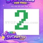 Free Green Number One Free Christmas Countdown Element Free SVG - Instant Download