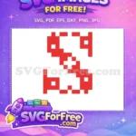 Free Red Pixelated Design Free Bold Number One Festive Christmas Free SVG - Instant Download