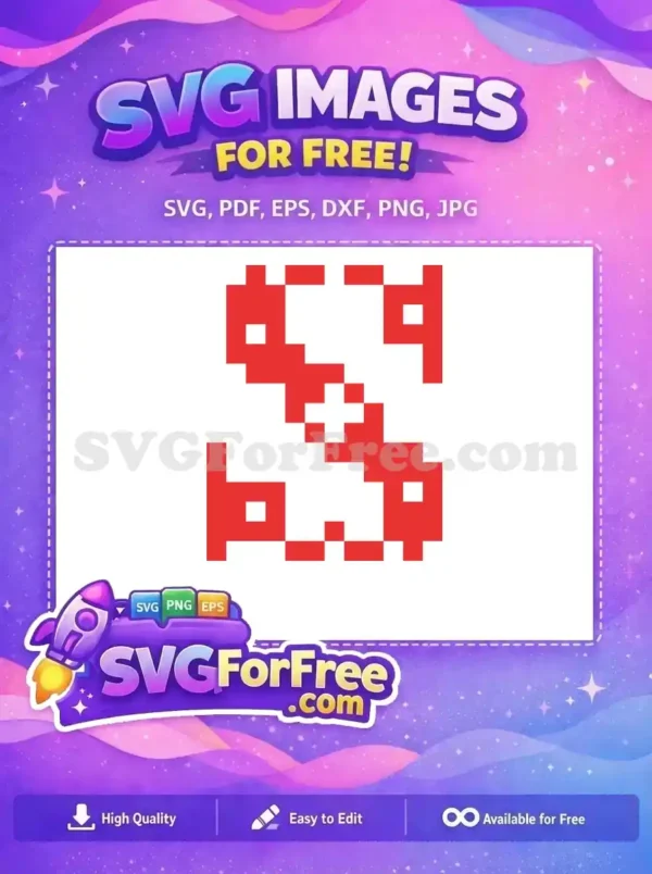 Free Red Pixelated Number One Design for Christmas Projects A bold, pixelated red number one design perfect for festive Christmas projects, available as a free SVG.