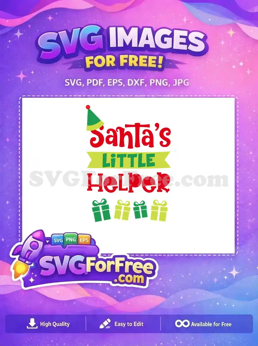 Free Elf Hat Free Helper Text Christmas Gifts Free SVG