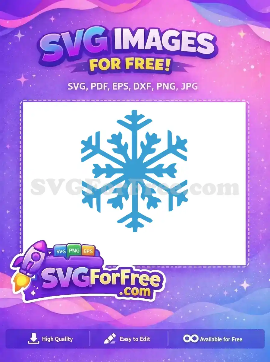 A detailed blue snowflake design in SVG format, perfect for holiday and winter-themed projects, available for free.