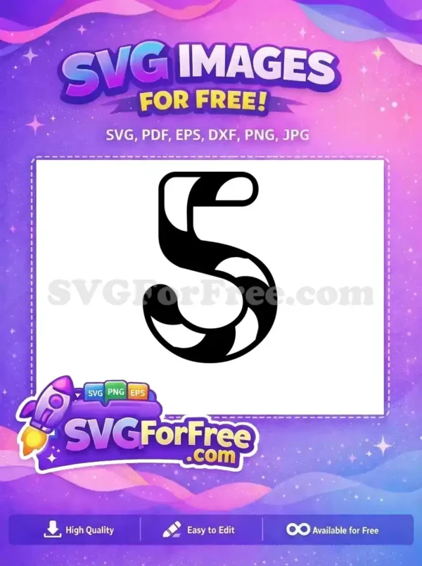 A decorative, free black ornate number five design ideal for Christmas countdown projects, in SVG format.