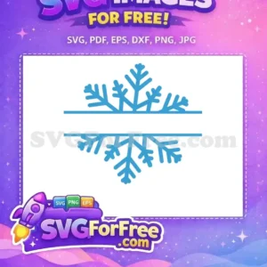 Free Intricate Blue Snowflake with Split Monogram Design A free blue intricate snowflake with a split monogram design, perfect for custom Christmas creations.