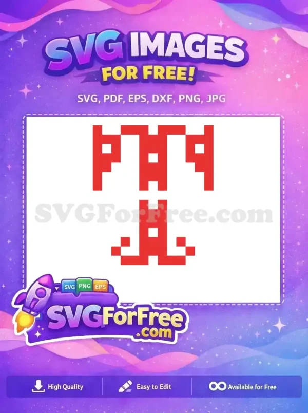 Free red pixel art of PAPA NOEL in a festive design, perfect for Christmas-themed projects and decorations.