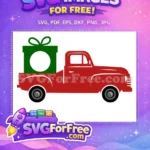 Free Red Vintage Truck Free Green Gift Box Christmas Free SVG 1 - Instant Download