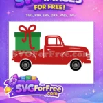 Free Red Vintage Truck Free Green Gift Box Christmas Free SVG 2 - Instant Download