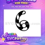 Free Festive Number Six Free Black White Pattern Christmas Free SVG - Instant Download