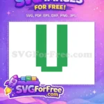 Free Simple Green White Free Elegant U Shape Christmas Element Free SVG - Instant Download