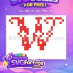 Free Pixel Red White Free Candy Cane Stripes Christmas Free SVG - Instant Download