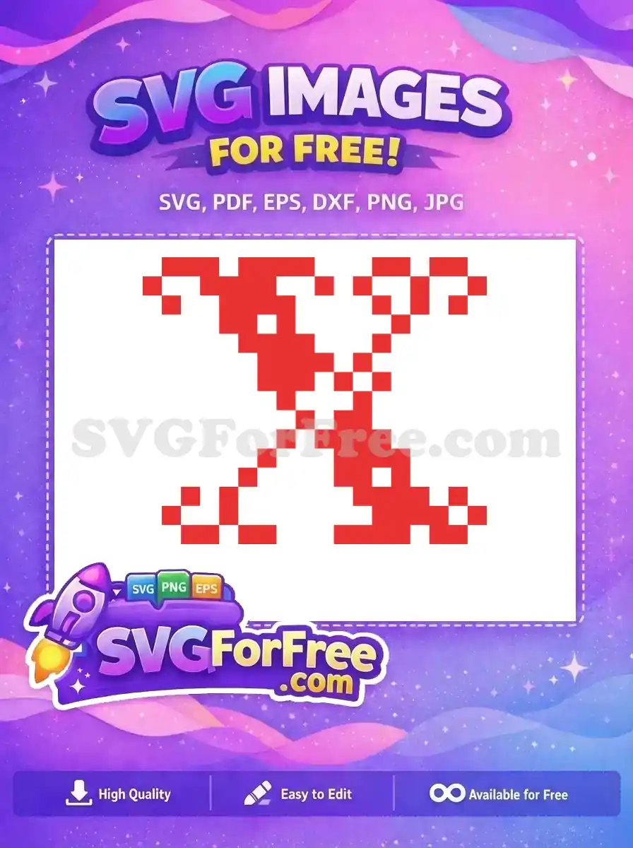 A red pixelated cross Christmas pattern, offering a festive and modern design that's free to use in various projects.