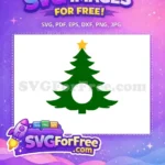 Free Green Christmas Tree Free Yellow Star Cutout Christmas Free SVG - Instant Download