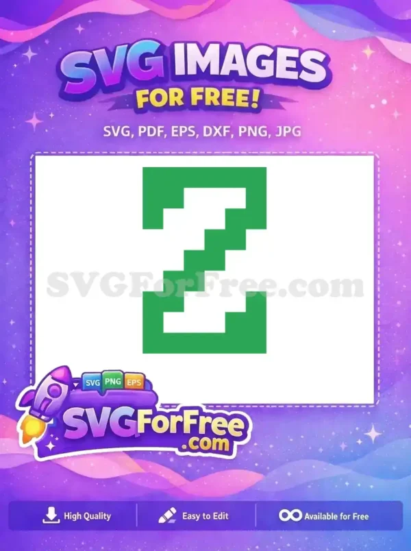 Free Green Number One Free Blocky Pixel Christmas Free SVG