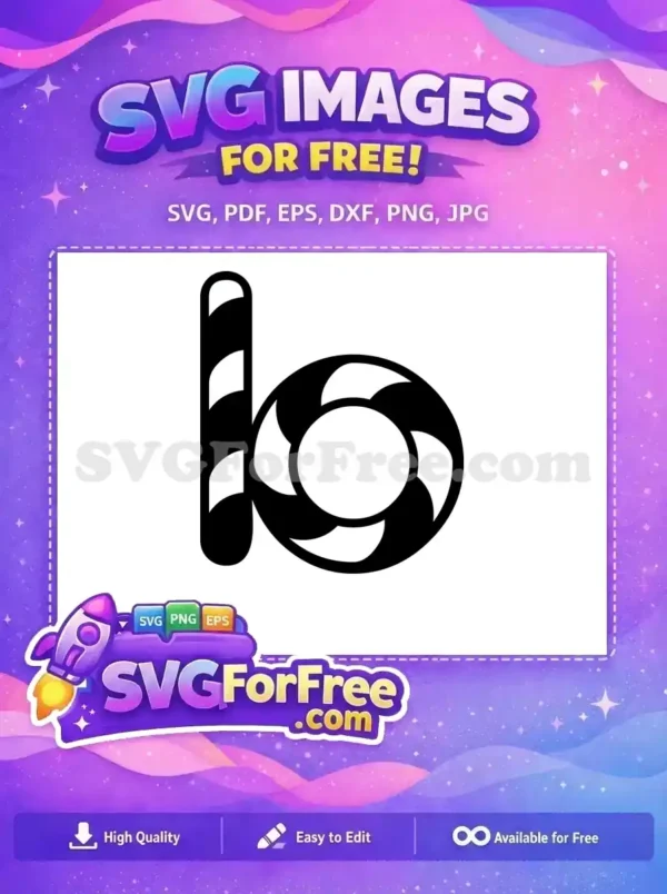 Free Candy Cane and Swirl Candy Design for Christmas Projects A free design of a candy cane next to a swirl candy, perfect for holiday-themed projects like Christmas.