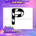 Free striped candy cane Free monogram letter P Christmas Holiday Free SVG - Instant Download