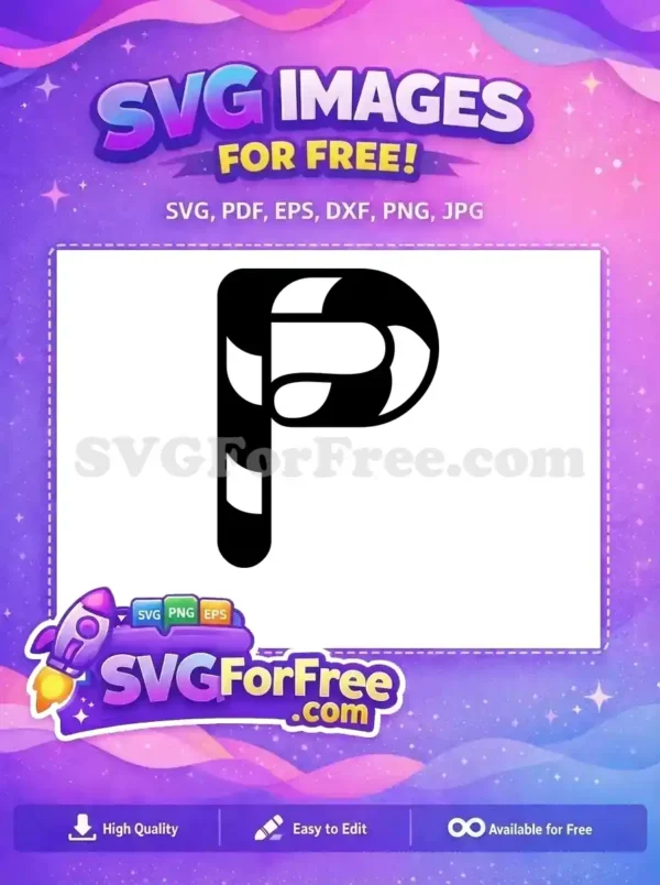 A free striped candy cane monogram letter P for Christmas, ideal for festive designs and holiday decorations.