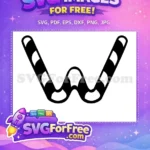Free Striped Candy Cane Letter W Free Festive Christmas Free SVG - Instant Download