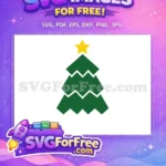 Free Green Tree Free Yellow Star Christmas Holiday Free SVG - Instant Download