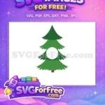 Free Green Pine Branches Free Round Blank Space Christmas Free SVG - Instant Download