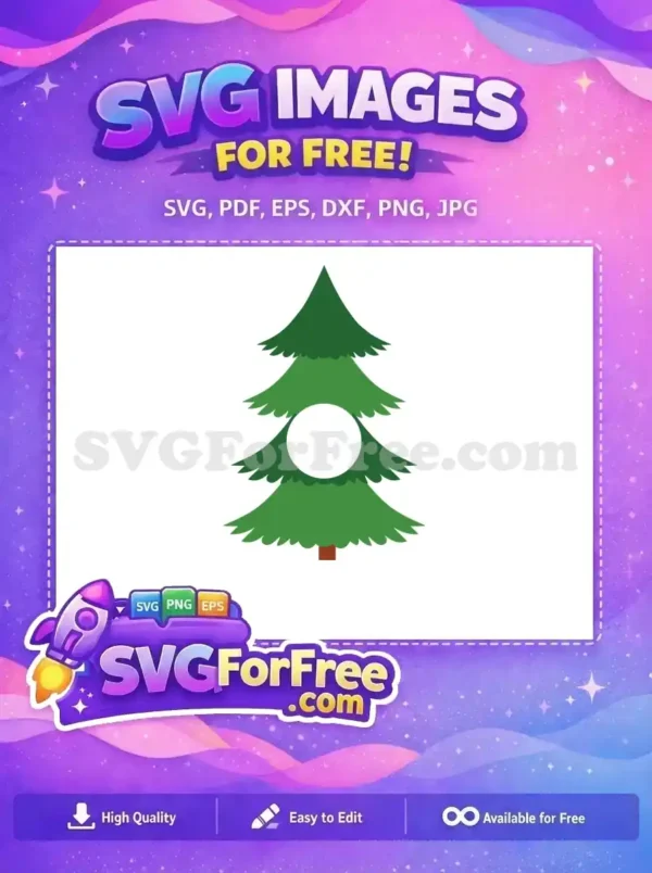 Free Green Pine Branches Free Round Blank Space Christmas Free SVG