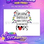 Free Dashing Main Street Free Colorful Mickey Santa Ears Christmas Free SVG - Instant Download
